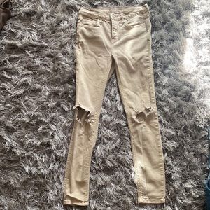 Free People “Busted Knee” Ankle Jeans